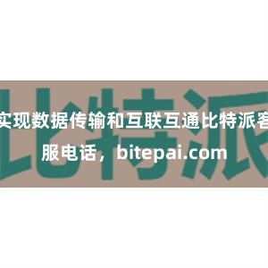 实现数据传输和互联互通比特派客服电话，bitepai.com